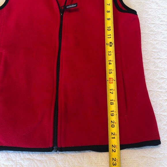 Woolrich Women's Fleece Vest Size Small Red Full Zip - Picture 6 of 7